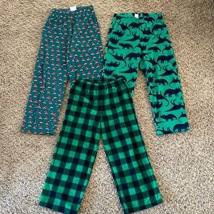 3 pairs of fleece pj bottoms